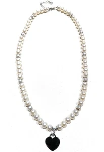 Collana Personalizzata diWa Jewels Perle Freshwater Argento Sterling con Cuore - Foto 1 di 5