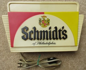 Schmidt's Of Philadelphia Beer Vintage Light Up Bar Sign 1962 No Bulb Plastic - Picture 1 of 14