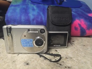 Polaroid Digital Camera A500 5.1MP Silver Tested Working With Case - Picture 1 of 6