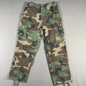 Vintage Woodland Camo Combat Pants Mens Medium Military Cargo USA 90s - Picture 1 of 14