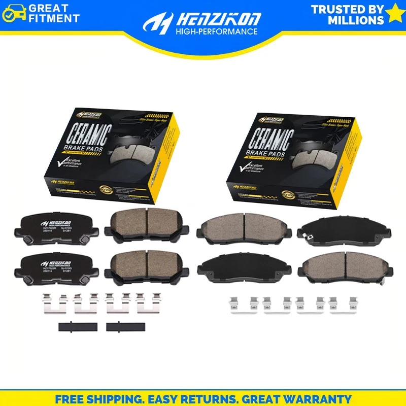 Керамические тормозные колодки с низким содержанием пыли комплект F&R подходит для Acura MDX ZDX Honda Pilot 2007-2015 - Изображение 1 из 4