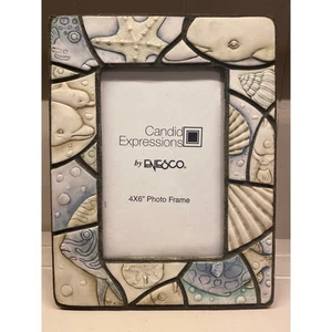 Ocean Fish and shells Candid expressions by Enesco 4 x 6 photo frame 2D - Picture 1 of 3