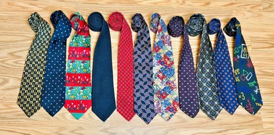 Lote de 11 corbatas de seda para hombre novedad vintage marcas mixtas Van Heusen Dr Seuss tequila Foto 1 de 4