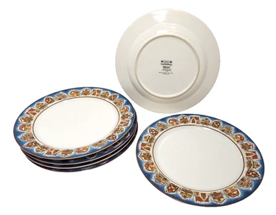 Juego de 6 platos de cena Debbie Mumm Sakura Snow Angel Village casas de pan de jengibre Foto 1 de 4