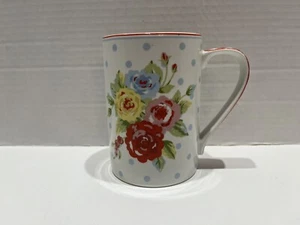 Taza de café 222 Quinta blanca NUEVA COUNTRY roja mango a cuadros flores - Imagen 1 de 6