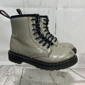 Dr Doc Martens Kinder Stiefel Gr. 13 Sparkle Rays Silber/Gold Schnürung Reißverschluss Glitzer - Bild 1 von 18