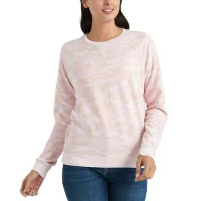 LUCKY NUEVO Para Mujer Rosa Multi Camuflaje Clásico Cuello Redondo Sudadera Top L TEDO Foto 1 de 2