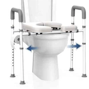 Raised Toilet Seat with Handles, Toilet Seat Riser for Seniors 400lb capacity - Picture 1 of 7