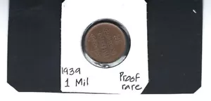 Palestine: 1939 - 1 Mil the Very Rare Proof UNC Coin. As Shown on Scan - Picture 1 of 2