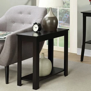 Black Thicken Wood Side Table Bedside Sofa End Table Living Room Display Table - Picture 1 of 12