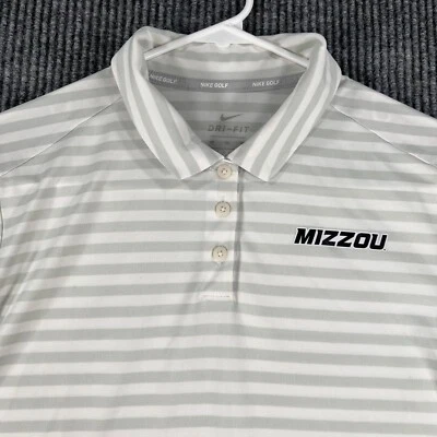 Camisa polo para mujer Missouri Tigers Mizzou mediana alta blanca a rayas manga corta Foto 1 de 4