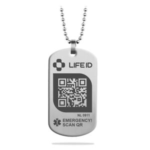 Medical ID Necklace I Edit Information Anytime I No Subscription Fees