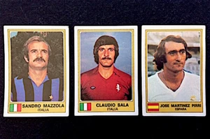 3 Panini Euro Football 1976 Vignetten - Mazzola, Claudio Sala, Martinez Pirri - Bild 1 von 2