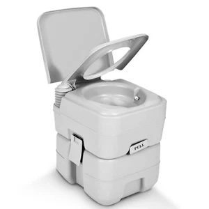 Tragbare Toilette 20L Dual Spül Wohnwagen Kommode Porta-Töpfchen Innenbereich Reisen Camping - Bild 1 von 10
