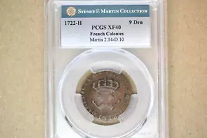 1722-H 9 Deniers. La Rochelle Mint. Martin 2.14-D.10, W-11840. PCGS XF-40. RARE - Picture 1 of 6