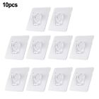 10 New Transparent Strong Self Adhesive Door Wall Hangers Hooks Sticky Seamless