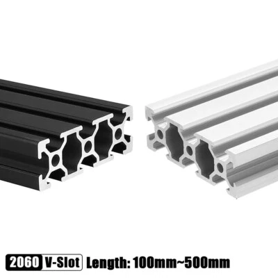 2060 V-slot Aluminum Profile Extrusion 100-500mm Linear Rail for CNC 3D Printer