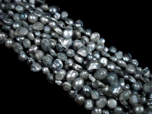 Freshwater Pearls Light Grey 7-10mm Irregular 35cm Strand Necklace - Picture 1 of 1
