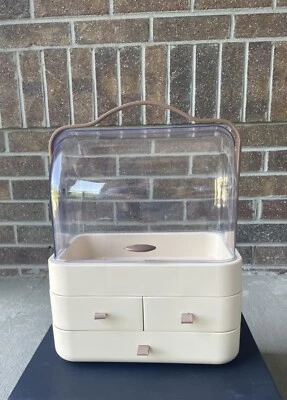 Light Pink Makeup Organizer w/ Drawers Large Capacity Skincare & Jewelry Storage - Image 1 of 4
