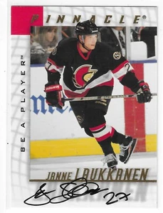 1997-98 PINNACLE JANNE LAUKKANEN BE A PLAYER AUTO #90 WASHINGTON SENATORS - Picture 1 of 2