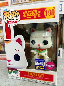Funko Pop! Lucky Cat #190 Flocked Summer Convention Limited Edition Vinyl Figure - Picture 1 of 6