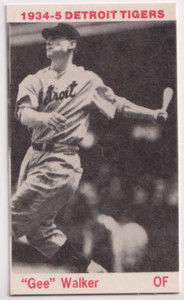 1974 TCMA 1934-35 Detroit Tigers Gee Walker Detroit Tigers