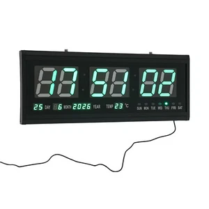 Moderne Digitale Funk-Wand-Uhr mit Temperaturanzeige, Display Datumanzeige - Bild 1 von 24
