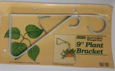 Suporte de cabide de planta vintage feito à mão ferro forjado 9" branco novo - Imagem 1 de 4