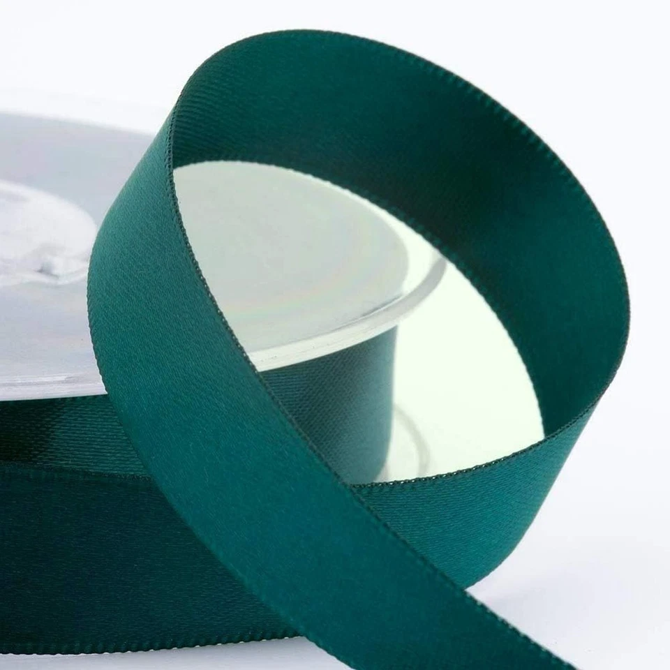 1.5" Wide Dark Teal Double Faced Satin Ribbon - 50 Yards (Not Wired) - Image 1 of 1