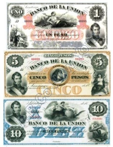 Juego de billetes facsímil CHILE (11) BANCO DE LA UNIÓN - American Banknote Co - Imagen 1 de 8