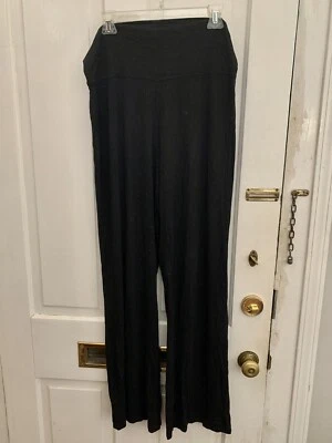 Yansi Fugel Black Knit Yoga Pants Sz M Casual Athleisure All Seasons Flat Front - Image 1 of 4