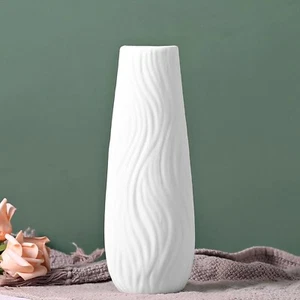 8.4" White Matte Flower Vase Modern Table Ceramic Vase for Living Room Indo... - Picture 1 of 6