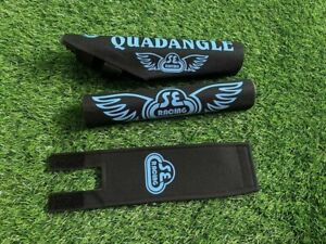 Quadangle Pad Set frame handlebars bar Stem bmx 20" Re Made Black babyblue
