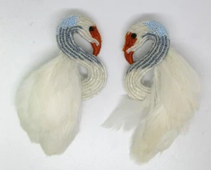 Mignonne Gavigan *Perlengefiederte Flamingo-Ohrringe* einzigartig & SELTEN - Bild 1 von 9