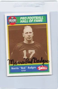 1990 Swell HOF #107 Morris Red Badgro Signed Auto *K6643 - Picture 1 of 2