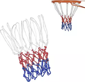Heavy Duty Basketball Net Replacement - 12 Loops, All Weather anti Whip, Indoor - Picture 1 of 12