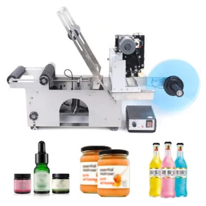 Máquina de etiquetado y codificación semiautomática máquina de marcado de etiquetas de tarro de botellas redondas - Imagen 1 de 15