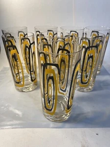 Mid Century Atomic Highball Barware Glasses- Set of 8 Excellent - Picture 1 of 5