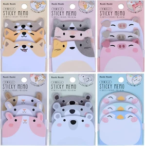 Cute Sticky Notes,6Pack Cartoon Animals Shape Markers Flags Self-Stick Memo Pads - Picture 1 of 12