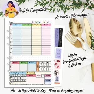  A5 Diätplaner Seiten Filofax Kikki Tagebuch SW Einsätze Briefpapier 🙂 🙂 - Bild 1 von 11