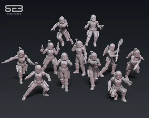 Mercenary female troopers x 11 | Emps | Legion | Anvilrage Studios | 3d Printed - Picture 1 of 2