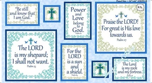 Psalms 24" panel by Quilting Treasures, 28252-B, Lord is my Shepard, Cross - Picture 1 of 1