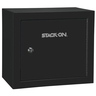 Armario de acero para pistola/ammo apilable con cerradura de llave, 1 estante extraíble, negro Foto 1 de 3