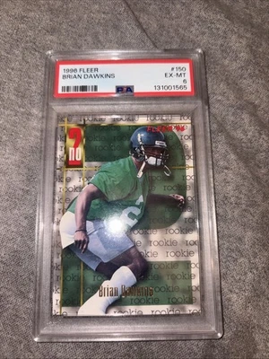 1996 Fleer Brian Dawkins #150 PSA 6 EX MINT Rookie RC HOF - Image 1 of 2