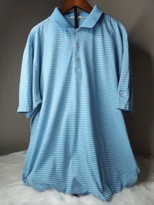 Peter Millar Poloshirt Herren Größe L Blau Gestreift Golf Kurzarm* - Bild 1 von 7