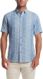 Weatherproof Vintage Men's Linen Cotton Blend Woven Shirt, Blue, XL - Picture 1 of 4