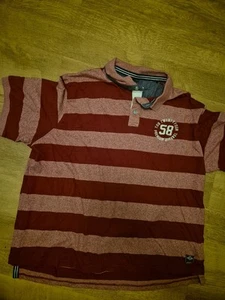 MENS TOG24 STRIPE POLO SHIRT RED 4XL - Picture 1 of 7