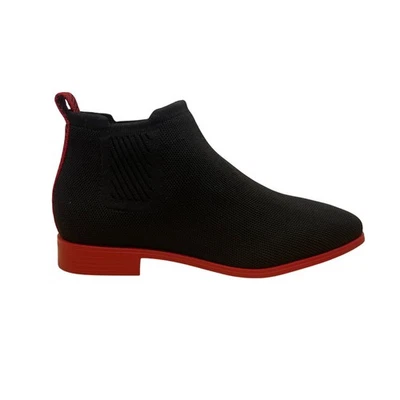 Vivaia Women’s Black & Red Knitted Square Toe Ryan Slip On Ankle Boots Sz 8.5US - Image 1 of 4