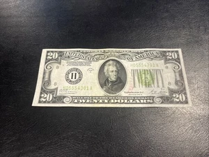 1928 1928B Twenty Dollar ($20) Bill • Lime Green Seal • Crisp Note • H05554301A - Picture 1 of 6