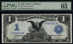 FR-232 1899 $1 BLACK EAGLE P.M.G #65EPQ - Picture 1 of 3